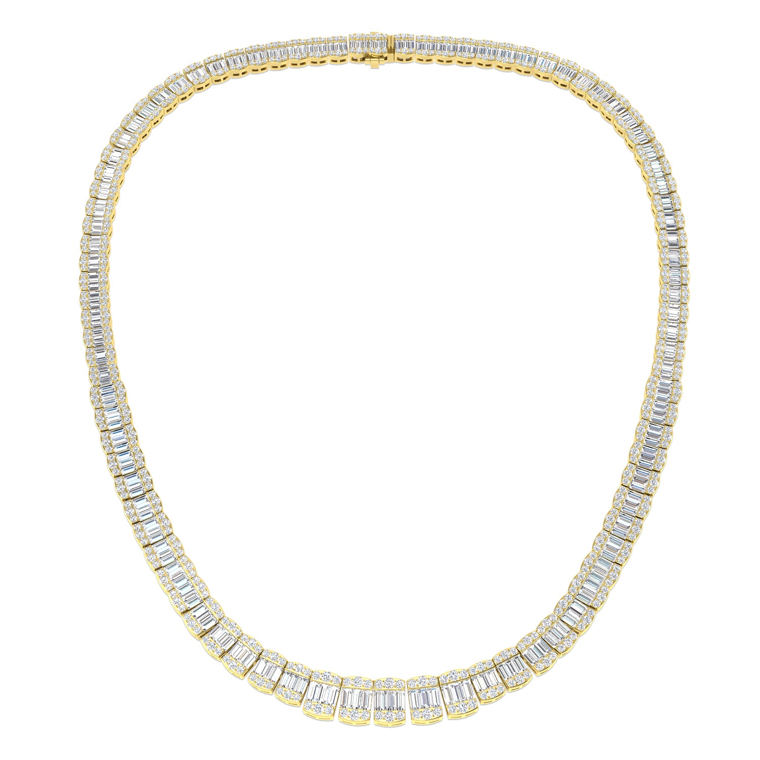 June Baguette Brilliant Necklace 13ct to 23ct Gold Platinum