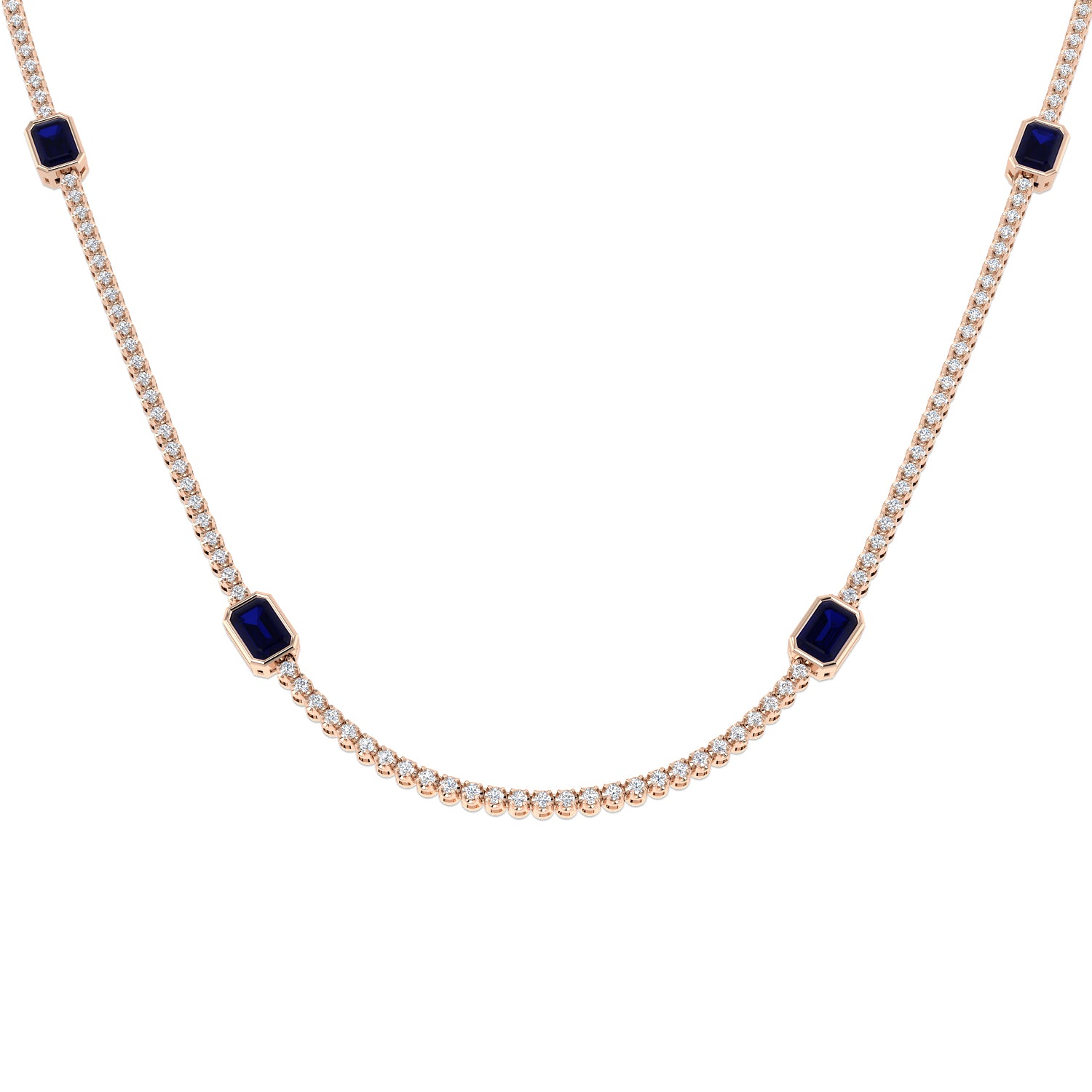 Avocs Blue Sapphire Necklace 6.5ct Gold Platinum