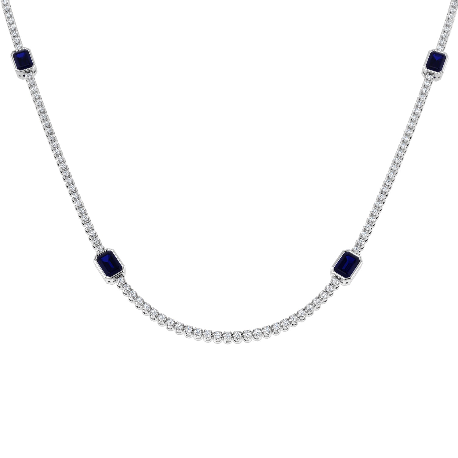 Avocs Blue Sapphire Necklace 6.5ct Gold Platinum