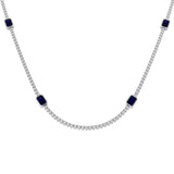 Avocs Blue Sapphire Necklace 6.5ct Gold Platinum