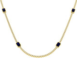 Avocs Blue Sapphire Necklace 6.5ct Gold Platinum