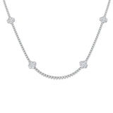 Angle Diamond Clover Necklace 4.5ct Gold Platinum