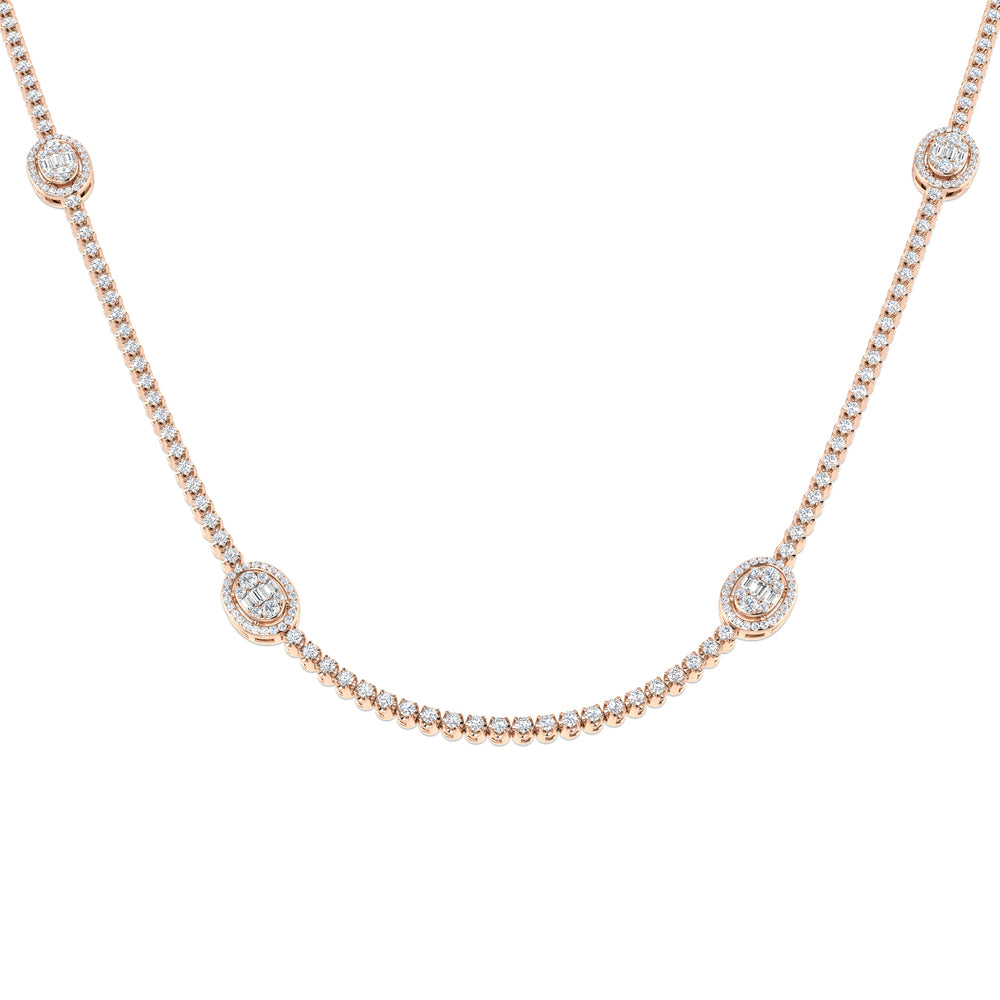 Angel Baguette Brilliant Necklace 3ct to 4.5ct Gold Platinum