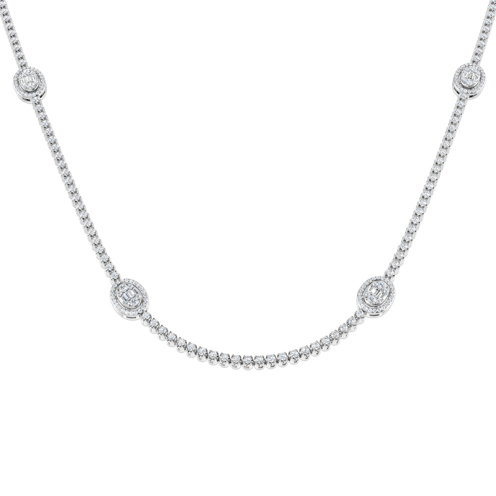 Angel Baguette Brilliant Necklace 3ct to 4.5ct Gold Platinum