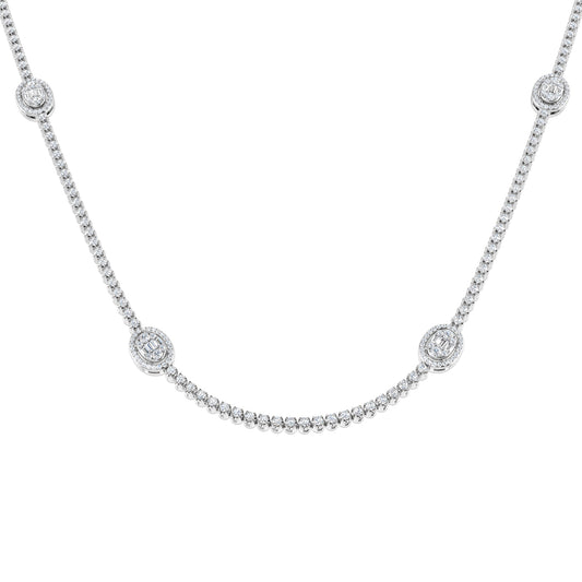 Angel Baguette Brilliant Necklace 3ct to 4.5ct Gold Platinum