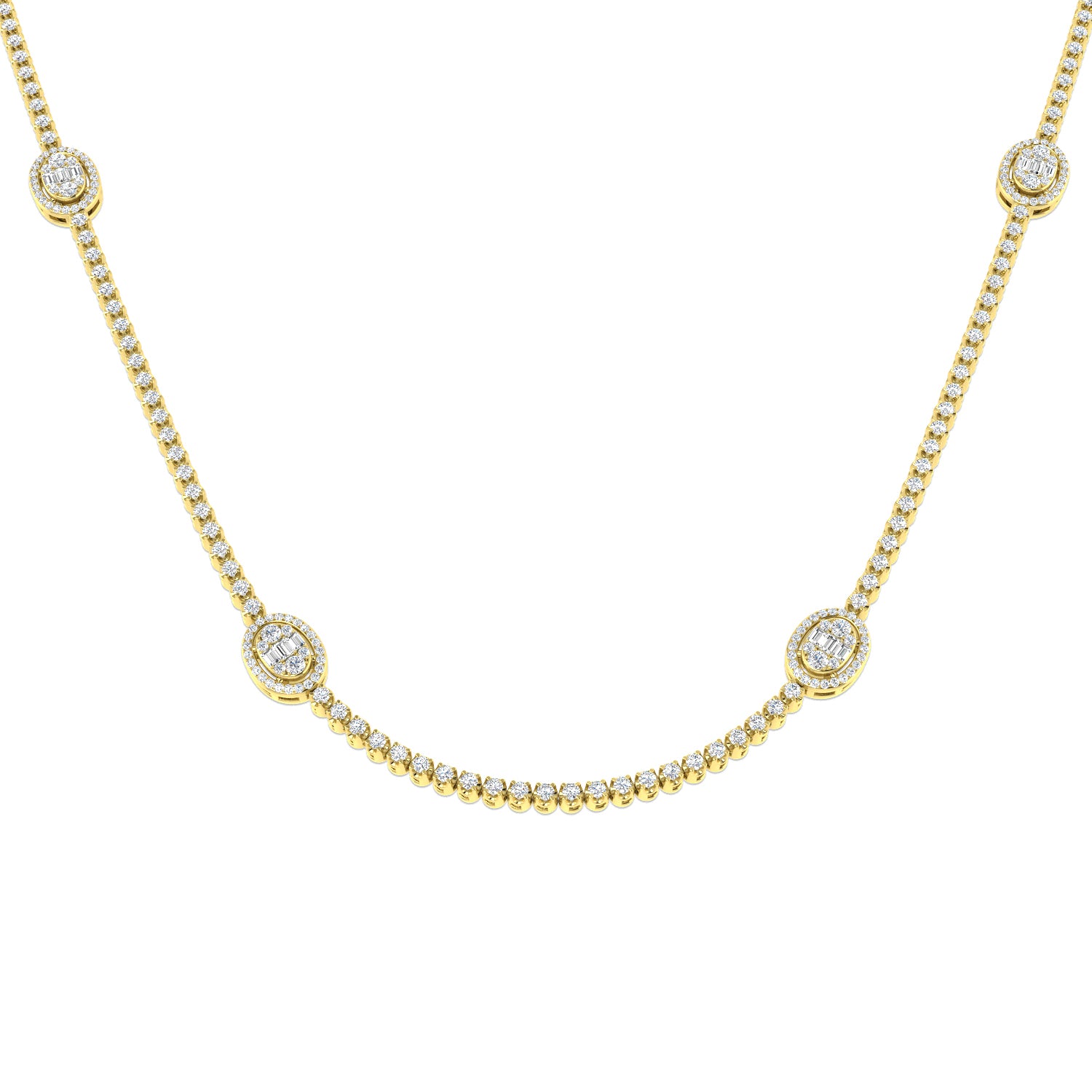 Angel Baguette Brilliant Necklace 3ct to 4.5ct Gold Platinum