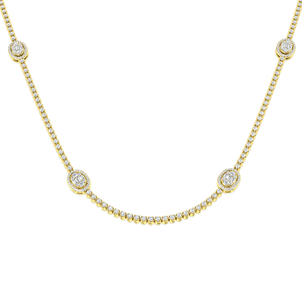 Angel Baguette Brilliant Necklace 3ct to 4.5ct Gold Platinum