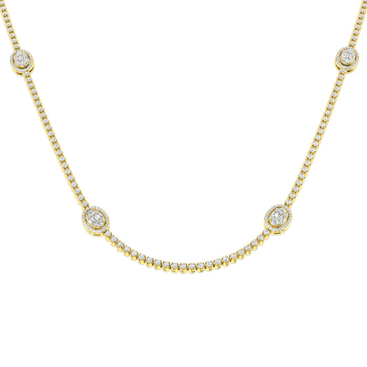Angel Baguette Brilliant Necklace 3ct to 4.5ct Gold Platinum
