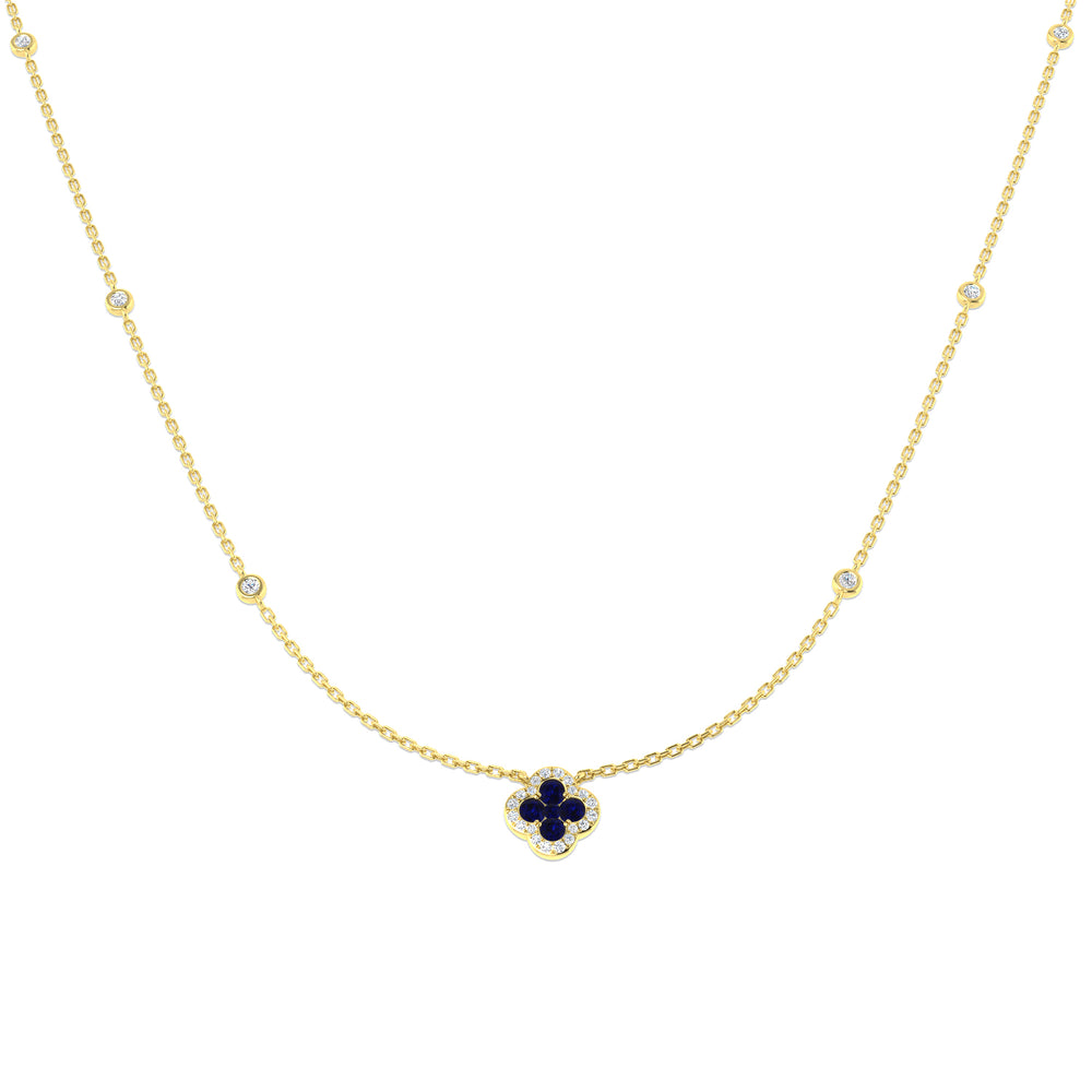 Angry Blue Sapphire Necklace 0.5ct to 1.25ct Gold Platinum