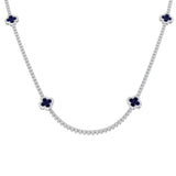 Aniso Blue Sapphire Necklace 7ct to 8ct Platinum Gold