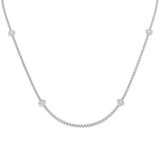 Angle Diamond Clover Necklace 4.5ct Gold Platinum