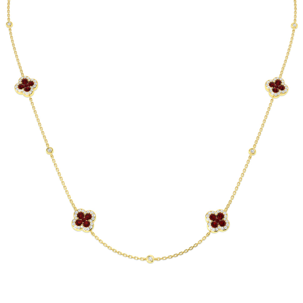 Thomas Ruby Necklace 2.5ct Gold and Platinum