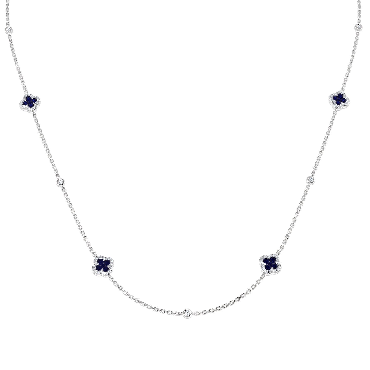 Stuart Blue Sapphire Necklace 0.75ct to 6ct Gold Platinum