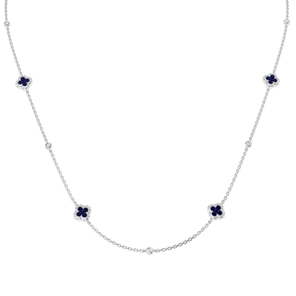 Stuart Blue Sapphire Necklace 0.75ct to 6ct Gold Platinum