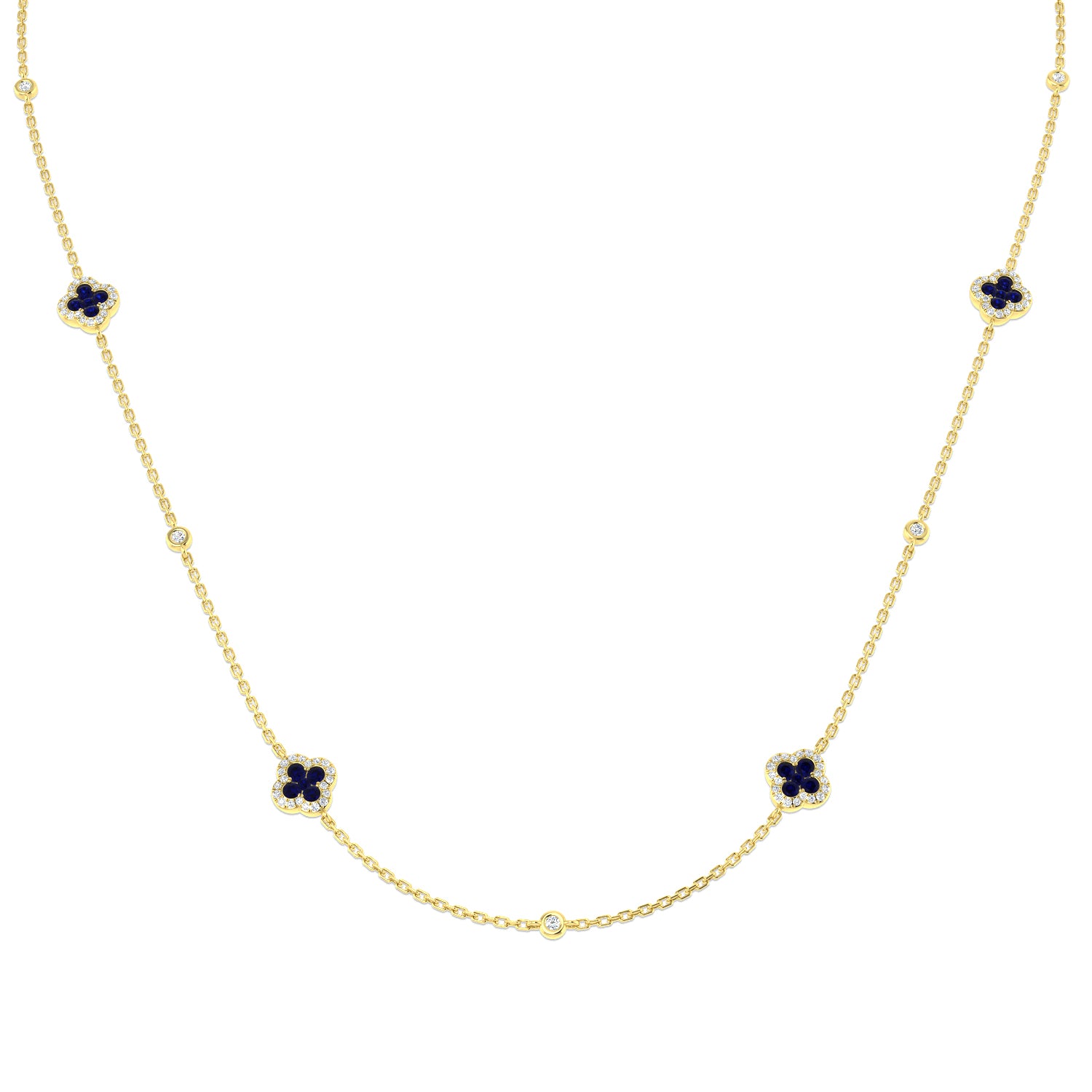 Stuart Blue Sapphire Necklace 0.75ct to 6ct Gold Platinum
