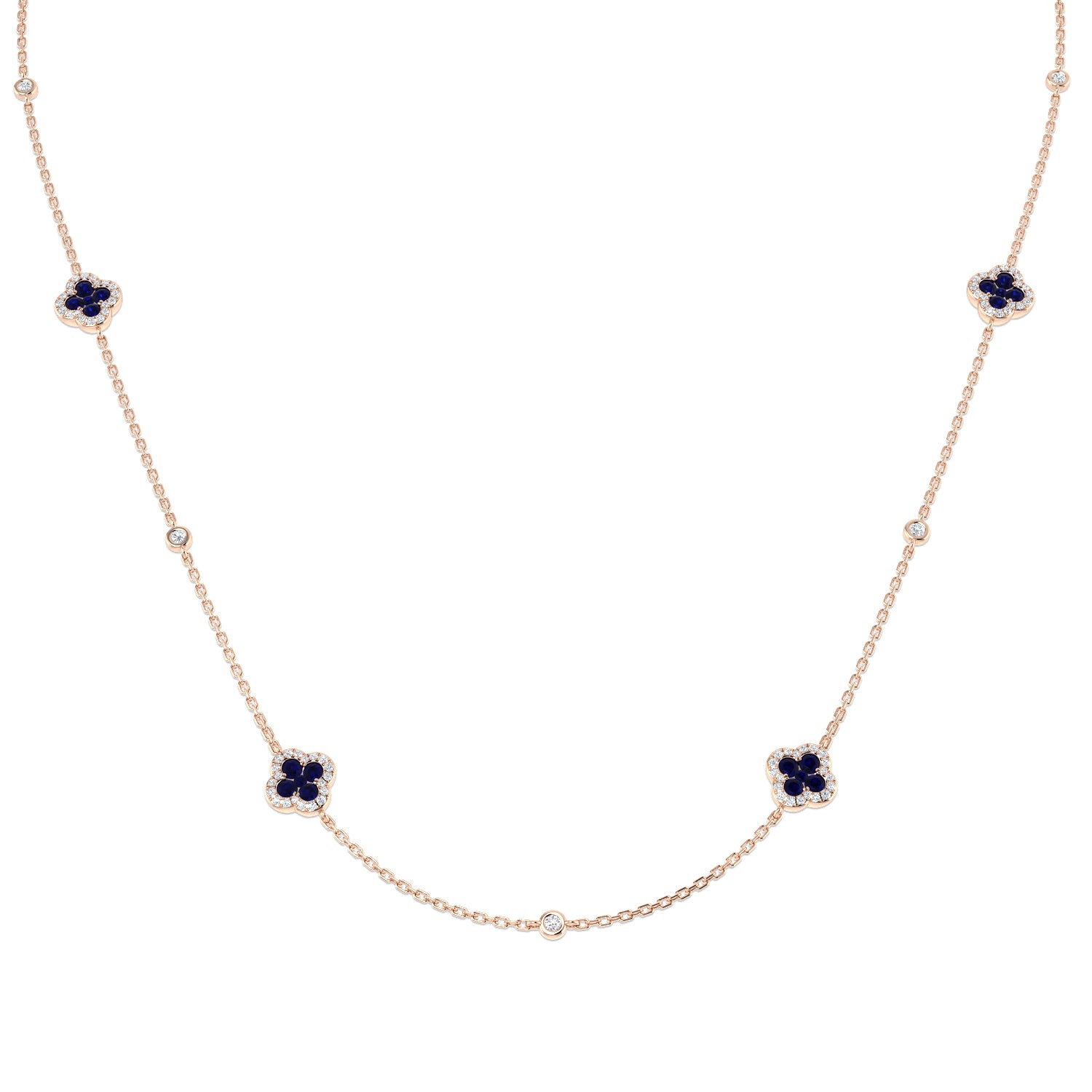 Stuart Blue Sapphire Necklace 0.75ct to 6ct Gold Platinum