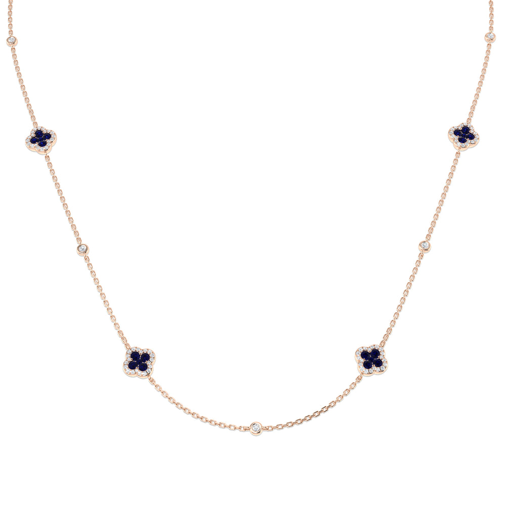 Stuart Blue Sapphire Necklace 0.75ct to 6ct Gold Platinum