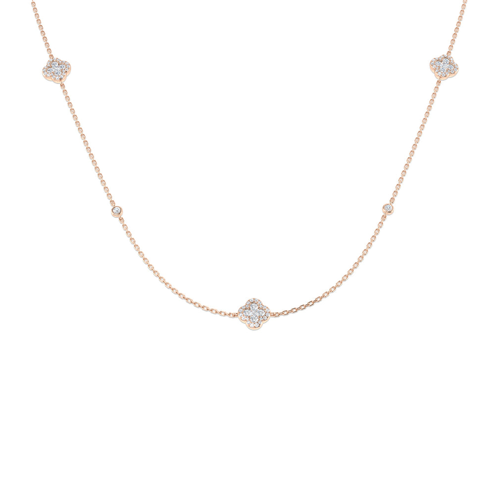 Trevor Diamond Clover Necklace 2ct to 2.5ct Gold Platinum