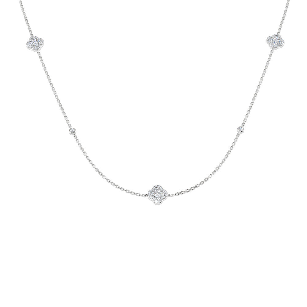Trevor Diamond Clover Necklace 2ct to 2.5ct Gold Platinum