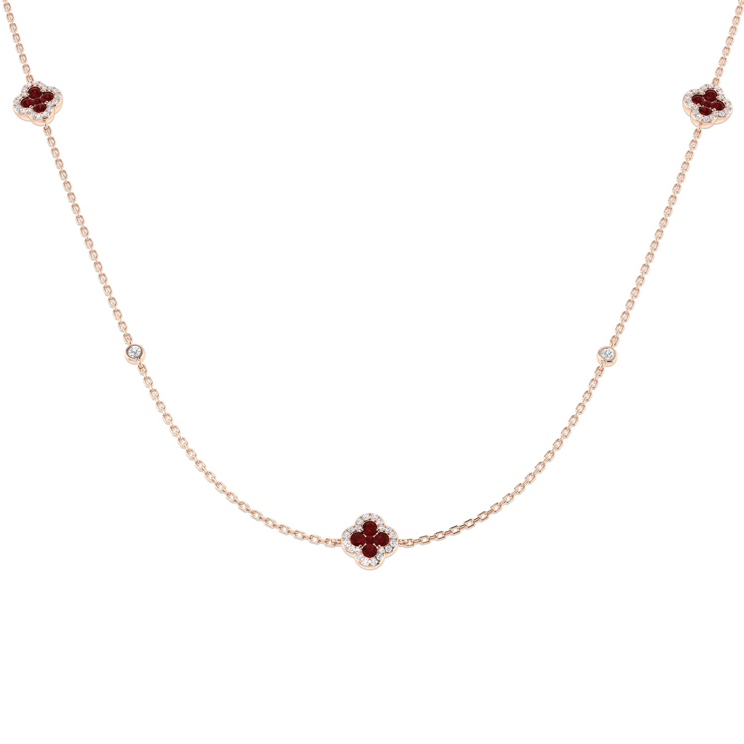 Trevor Diamond Clover Necklace 2ct to 2.5ct Gold Platinum