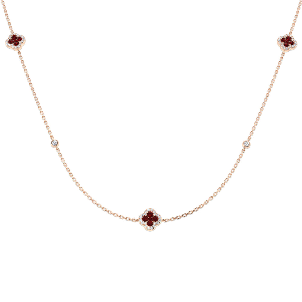 Trevor Diamond Clover Necklace 2ct to 2.5ct Gold Platinum