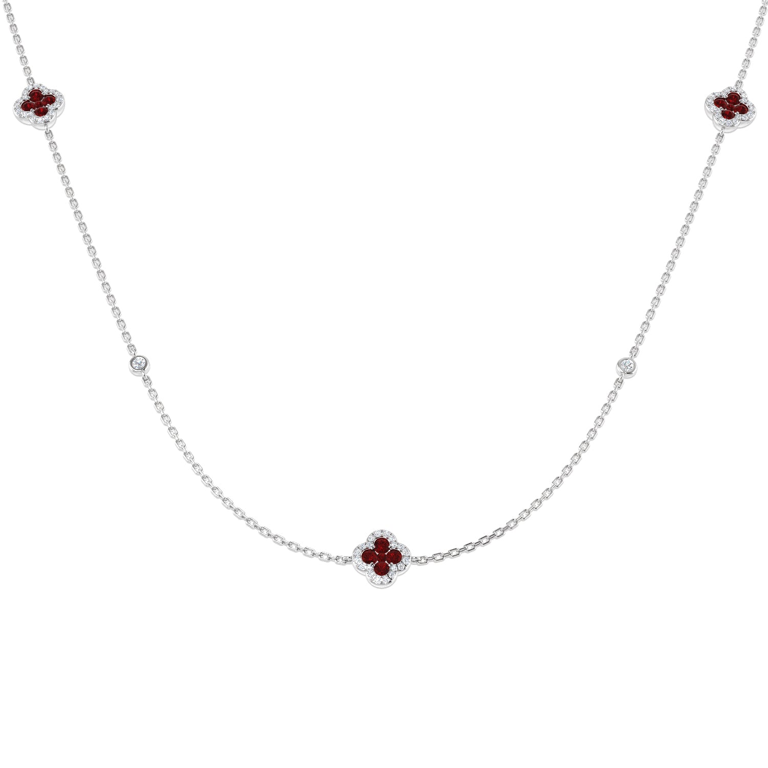 Trevor Diamond Clover Necklace 2ct to 2.5ct Gold Platinum