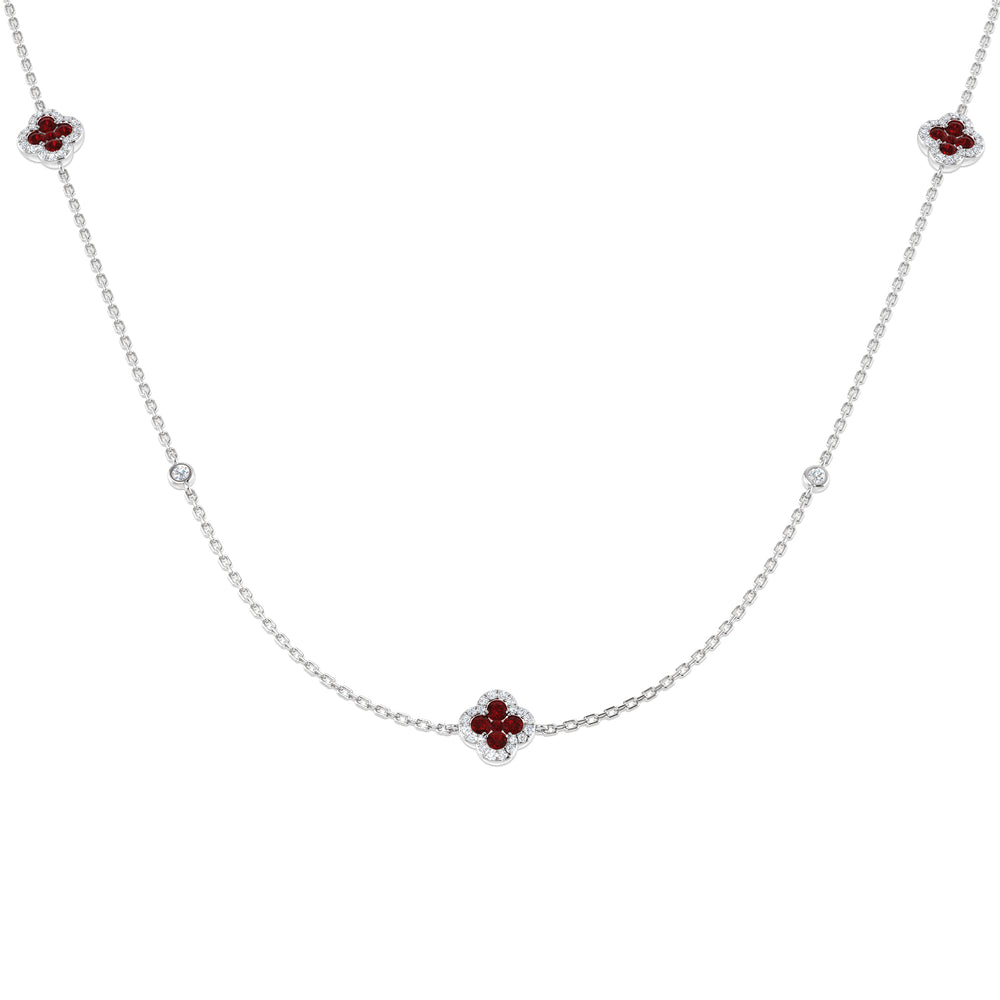 Trevor Diamond Clover Necklace 2ct to 2.5ct Gold Platinum