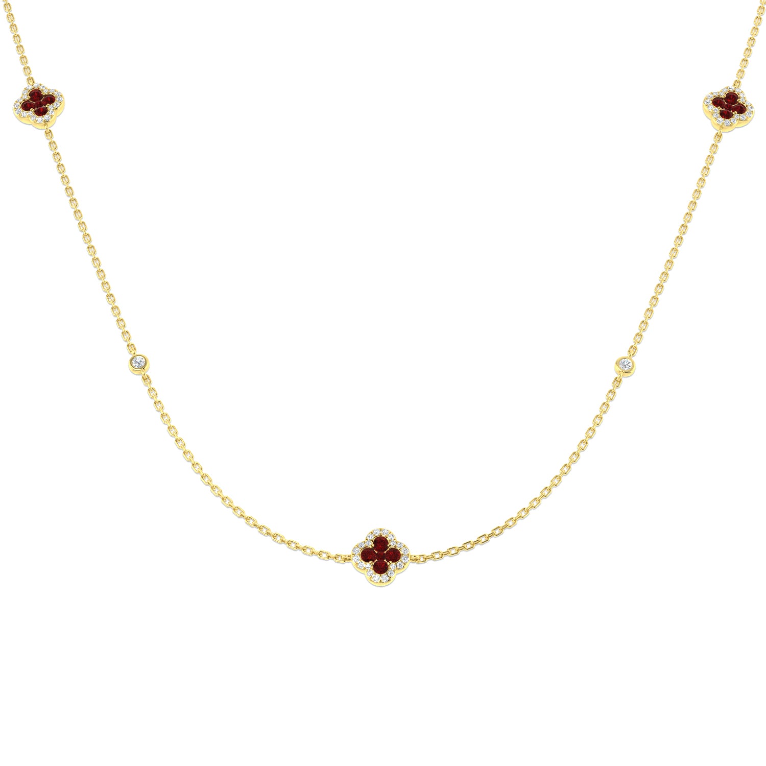 Trevor Diamond Clover Necklace 2ct to 2.5ct Gold Platinum