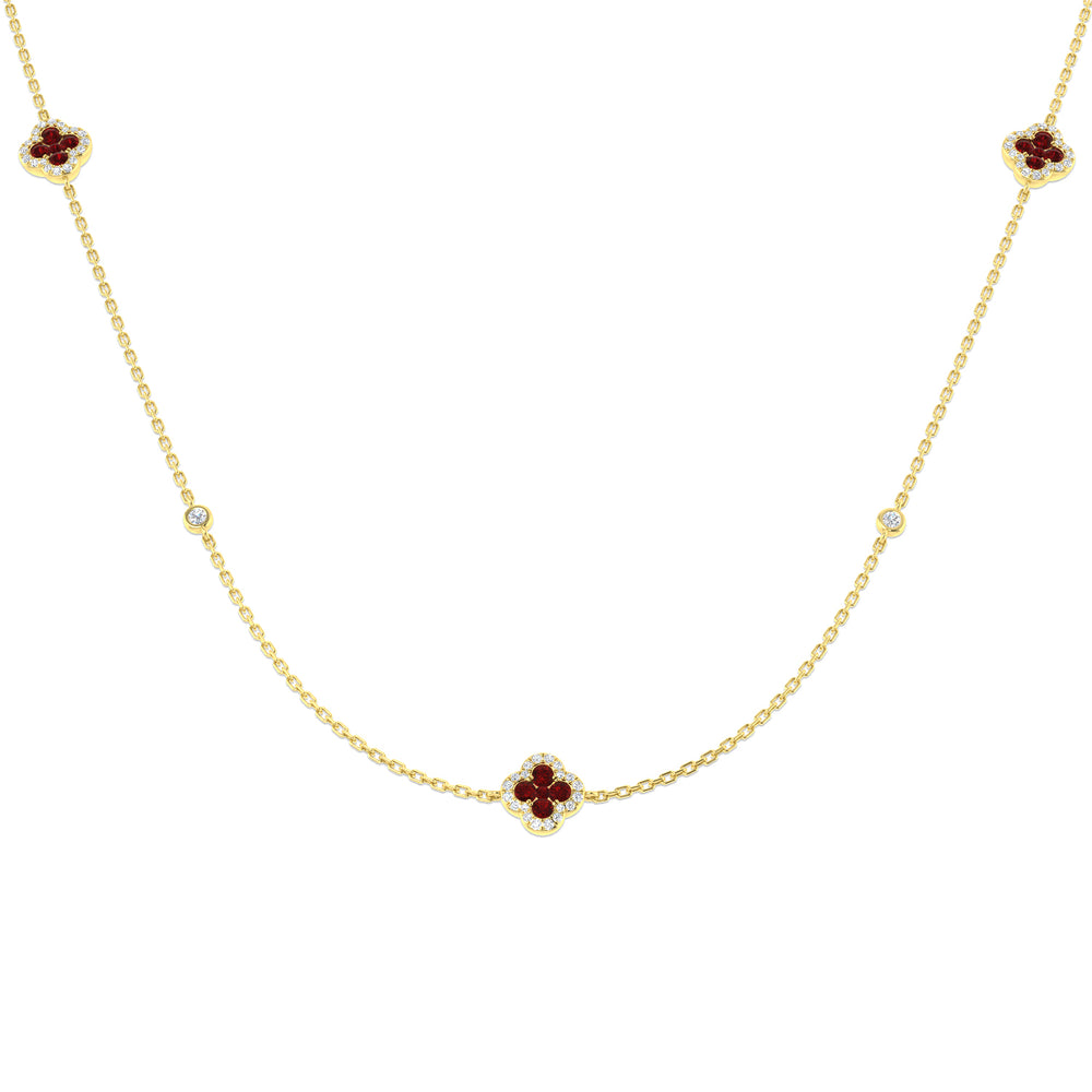 Trevor Diamond Clover Necklace 2ct to 2.5ct Gold Platinum