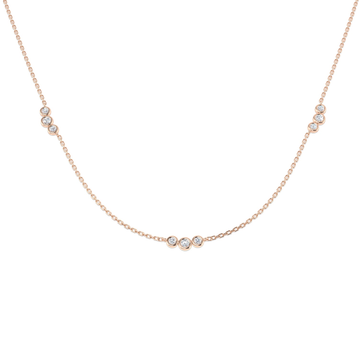 Anole Diamond Spectacle Necklace 0.5ct Gold Platinum