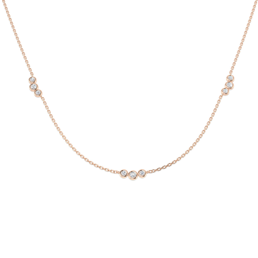 Anole Diamond Spectacle Necklace 0.5ct Gold Platinum