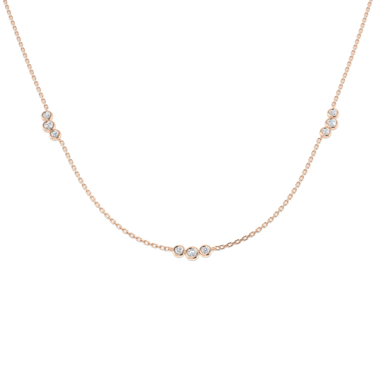 Anole Diamond Spectacle Necklace 0.5ct Gold Platinum