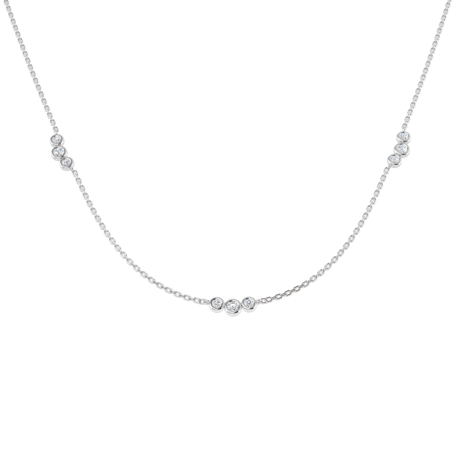 Anole Diamond Spectacle Necklace 0.5ct Gold Platinum