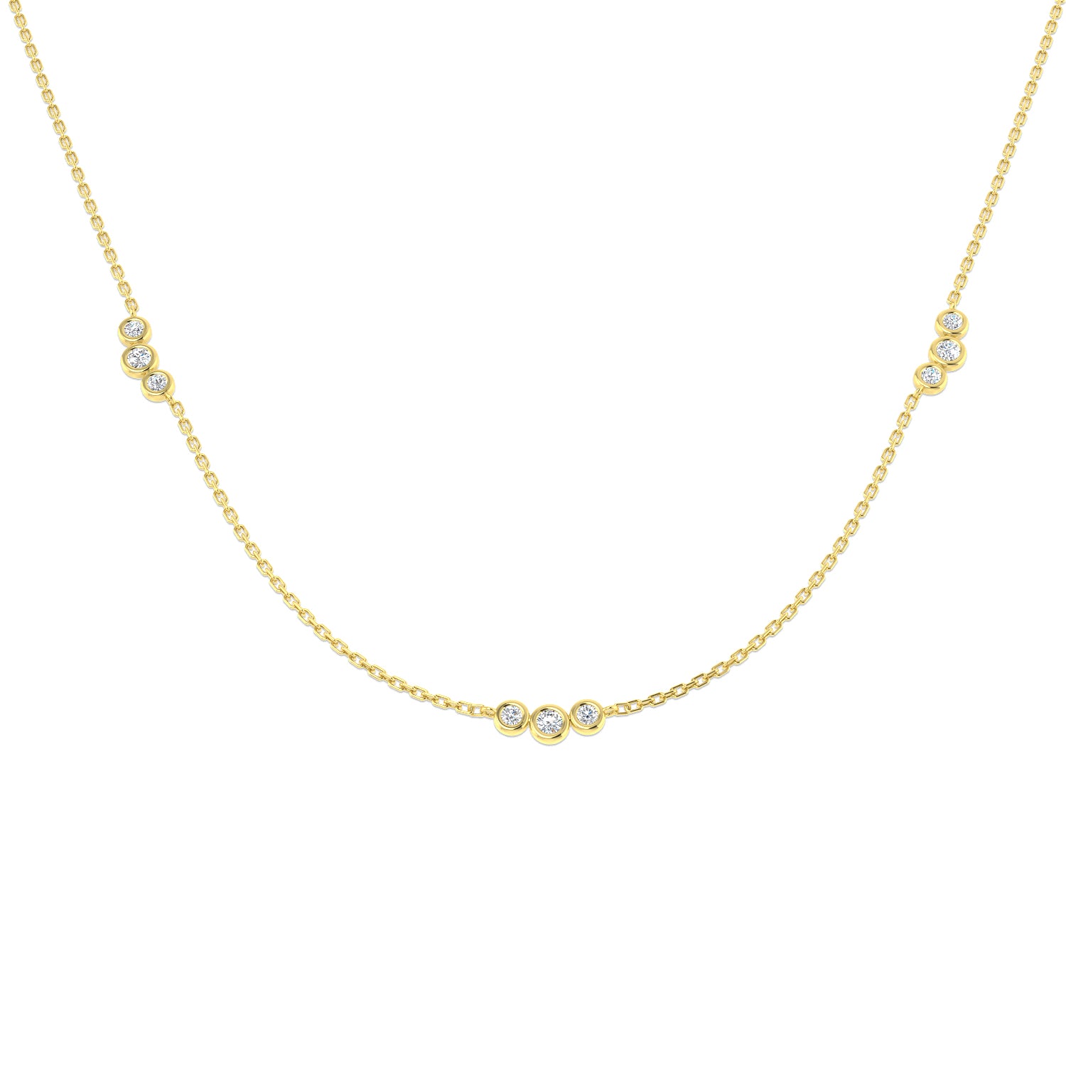Anole Diamond Spectacle Necklace 0.5ct Gold Platinum