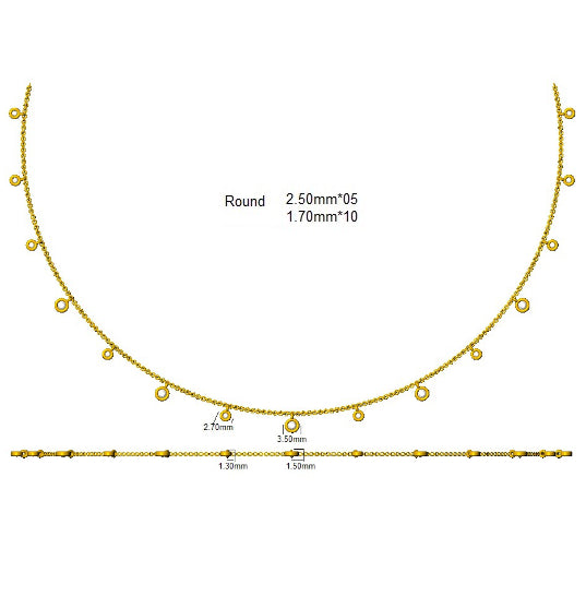 0.50Ct DE/VS Lab Grown Diamond Spectacle Necklace 9k Yellow Gold Ready To Ship
