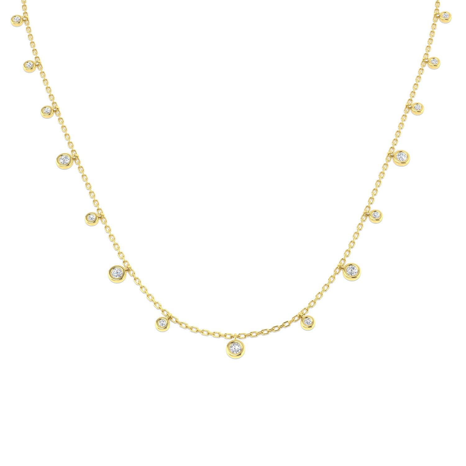 0.50Ct DE/VS Lab Grown Diamond Spectacle Necklace 9k Yellow Gold Ready To Ship
