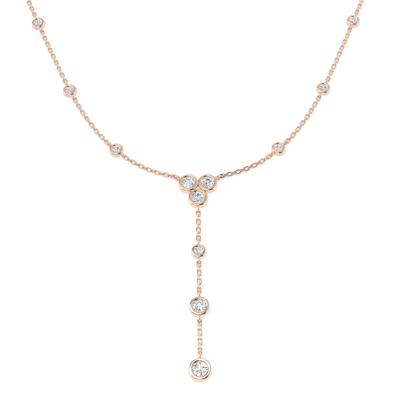 Anton Diamond Drop Necklace 1.25ct Gold Platinum