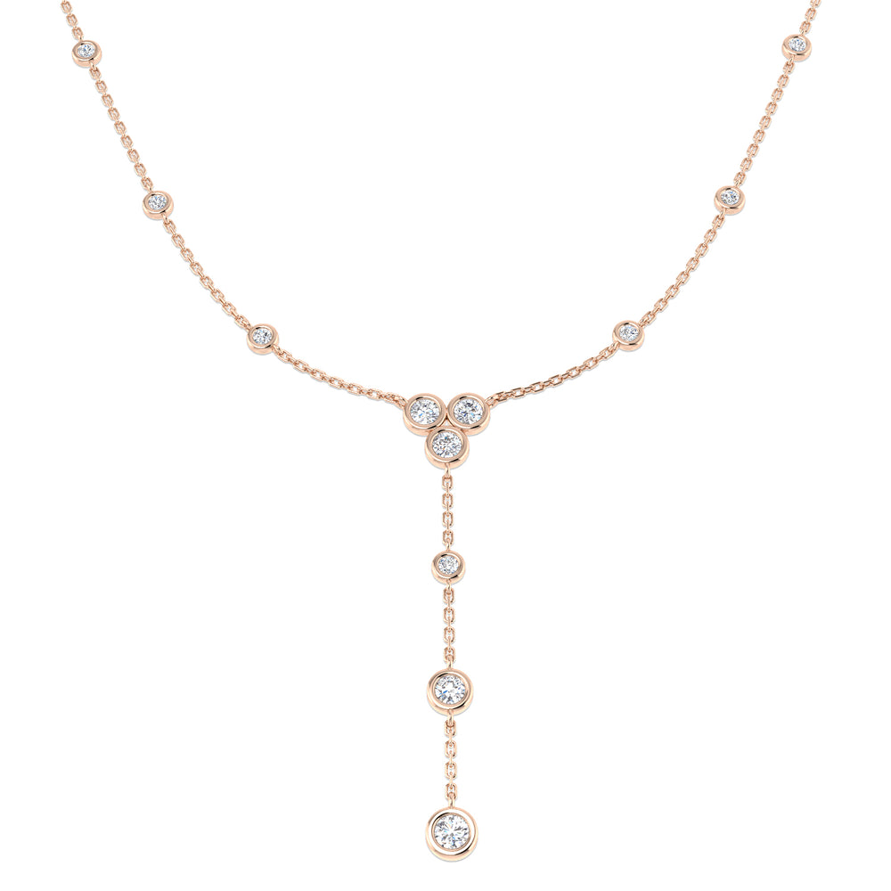 Anton Diamond Drop Necklace 1.25ct Gold Platinum