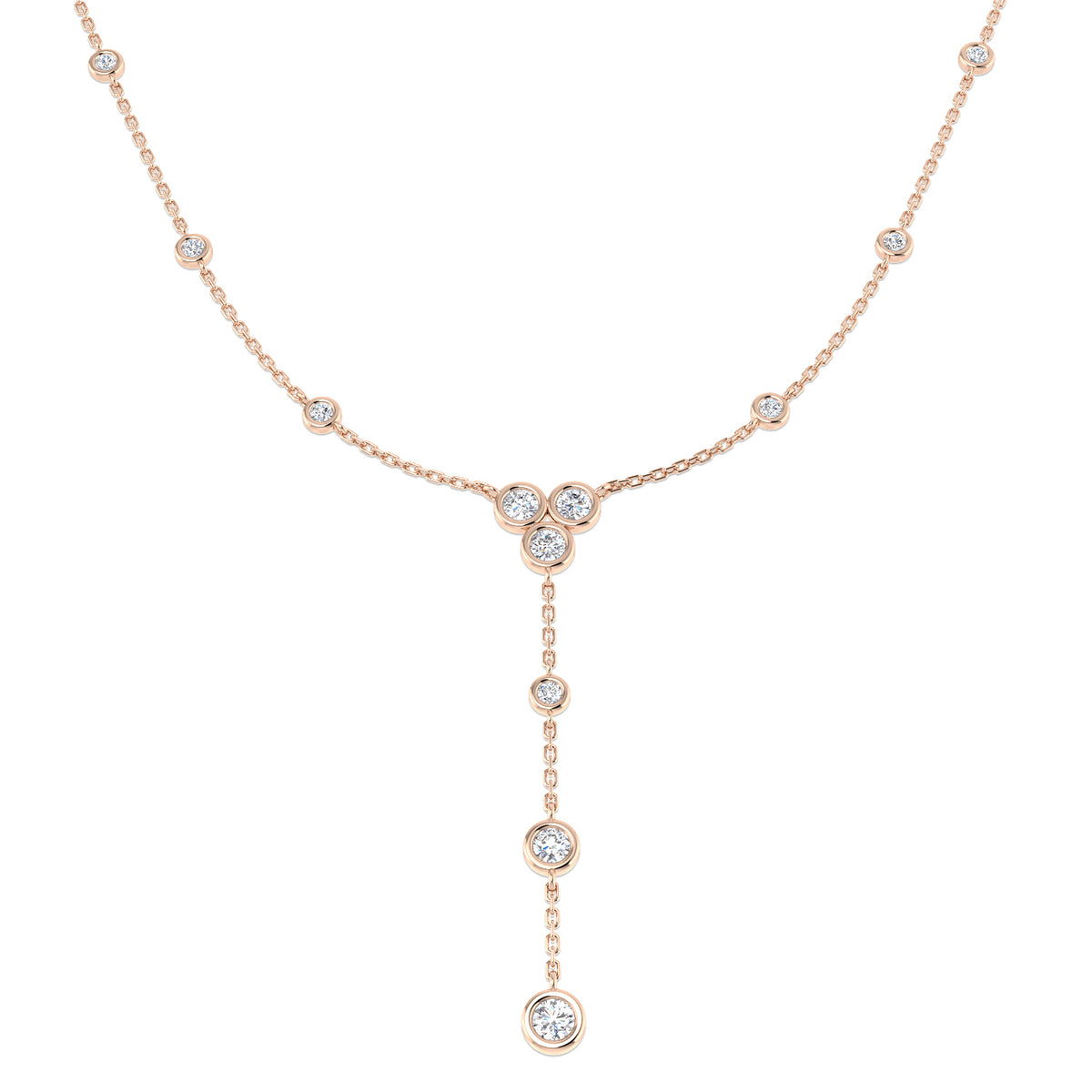 Anton Diamond Drop Necklace 1.25ct Gold Platinum