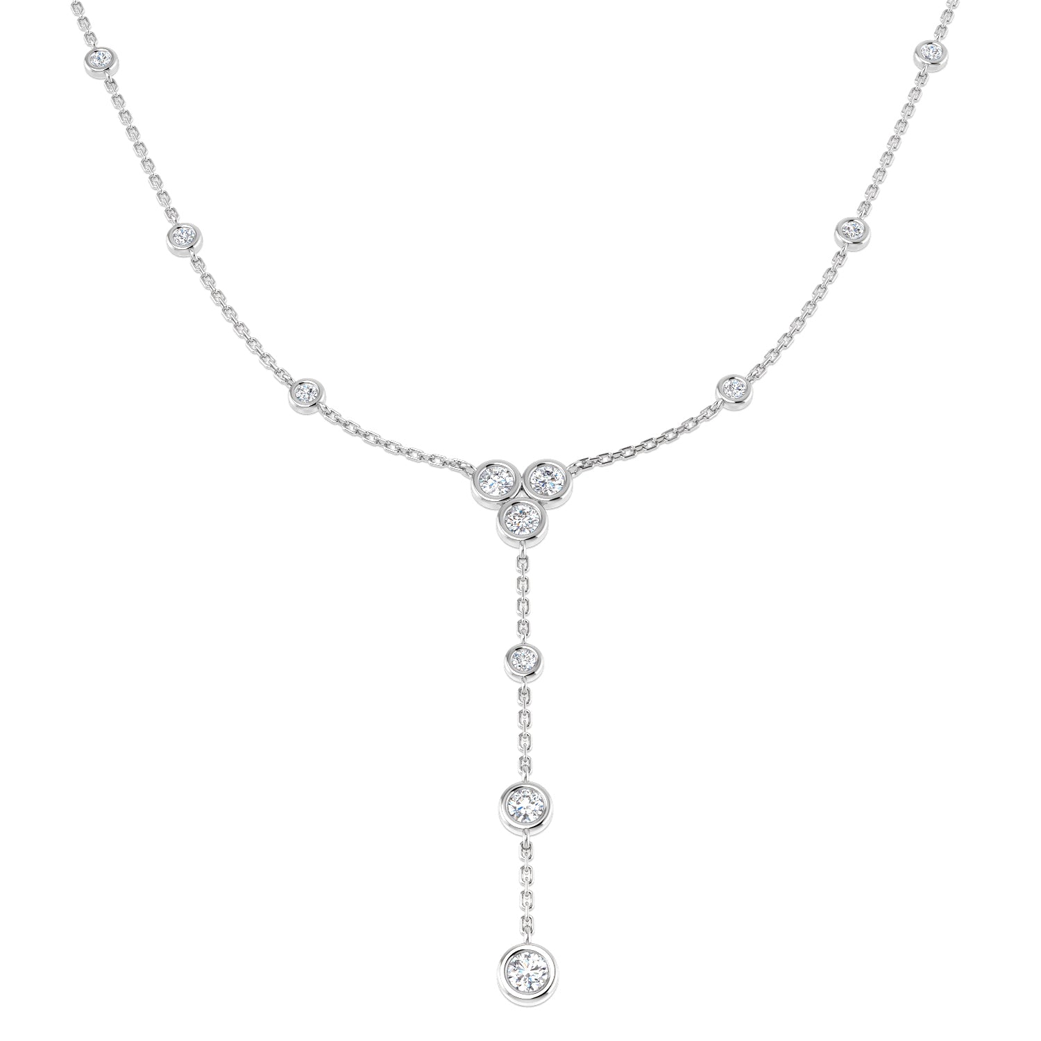 Anton Diamond Drop Necklace 1.25ct Gold Platinum