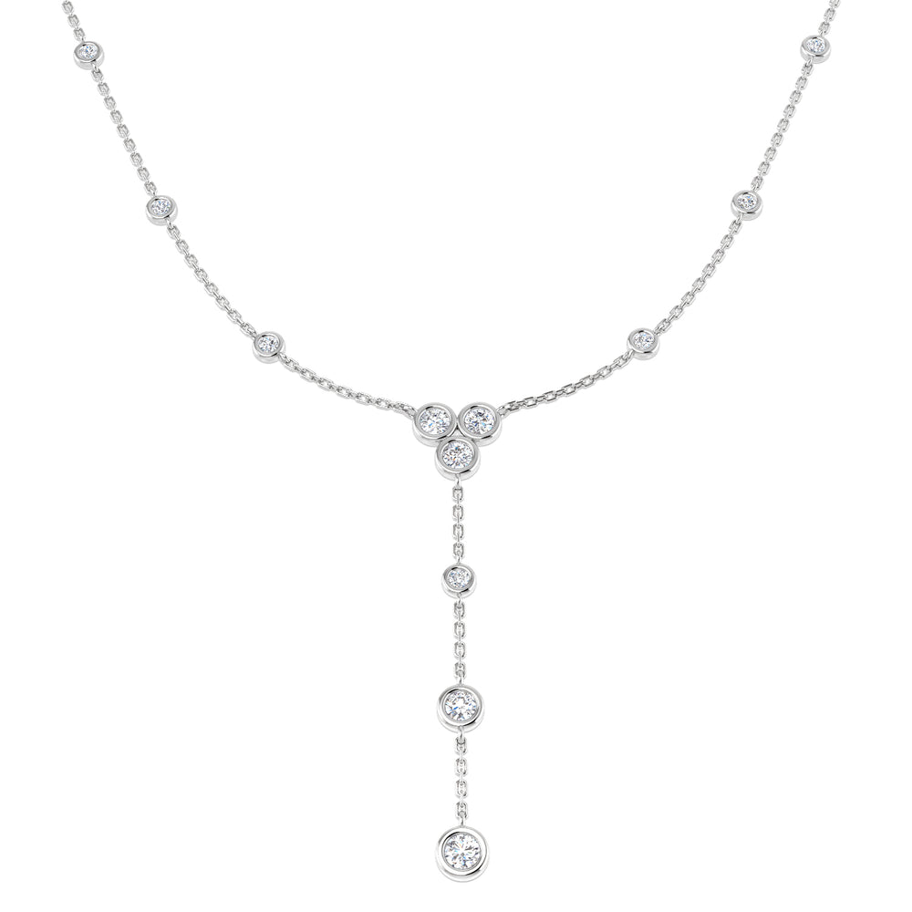 Anton Diamond Drop Necklace 1.25ct Gold Platinum