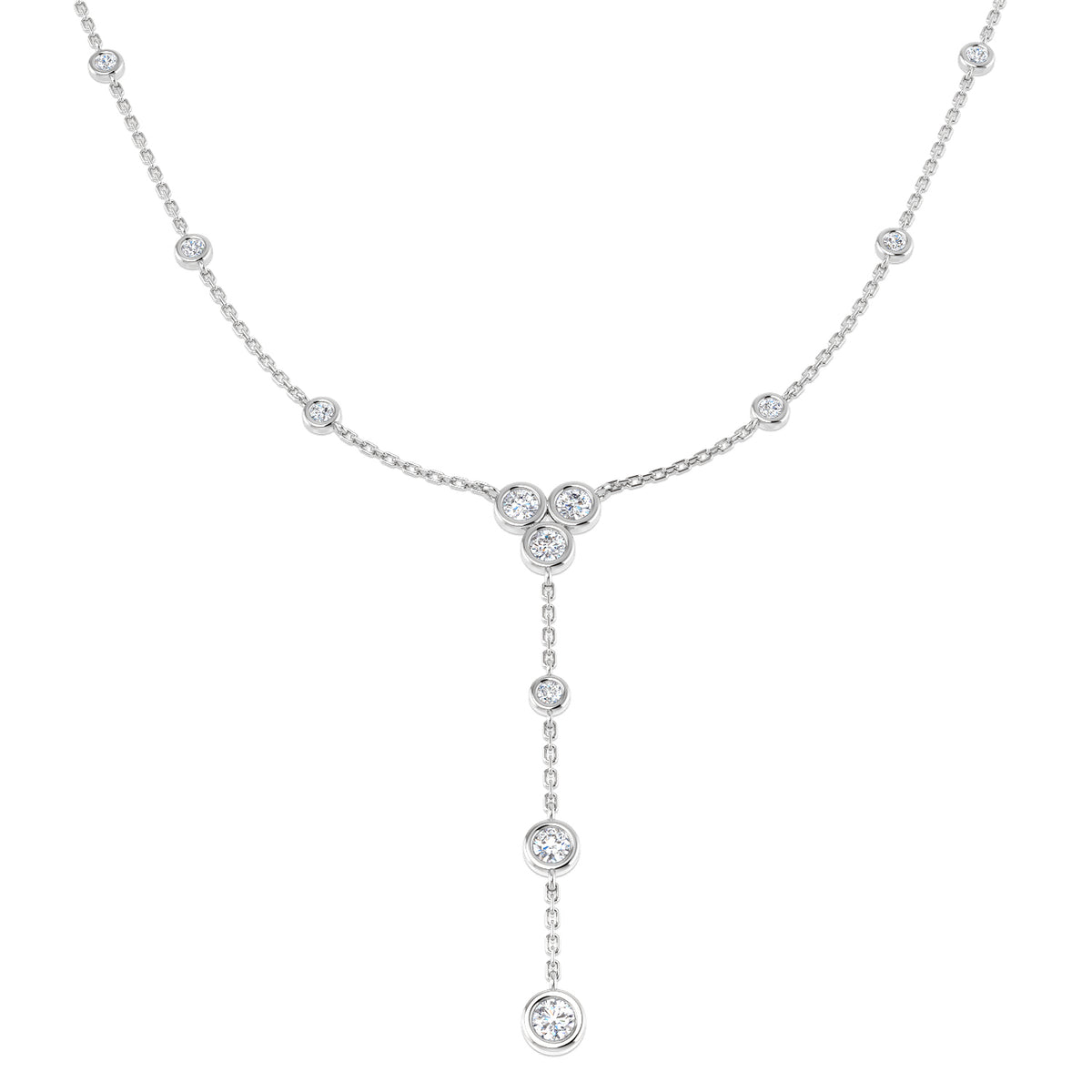 Anton Diamond Drop Necklace 1.25ct Gold Platinum