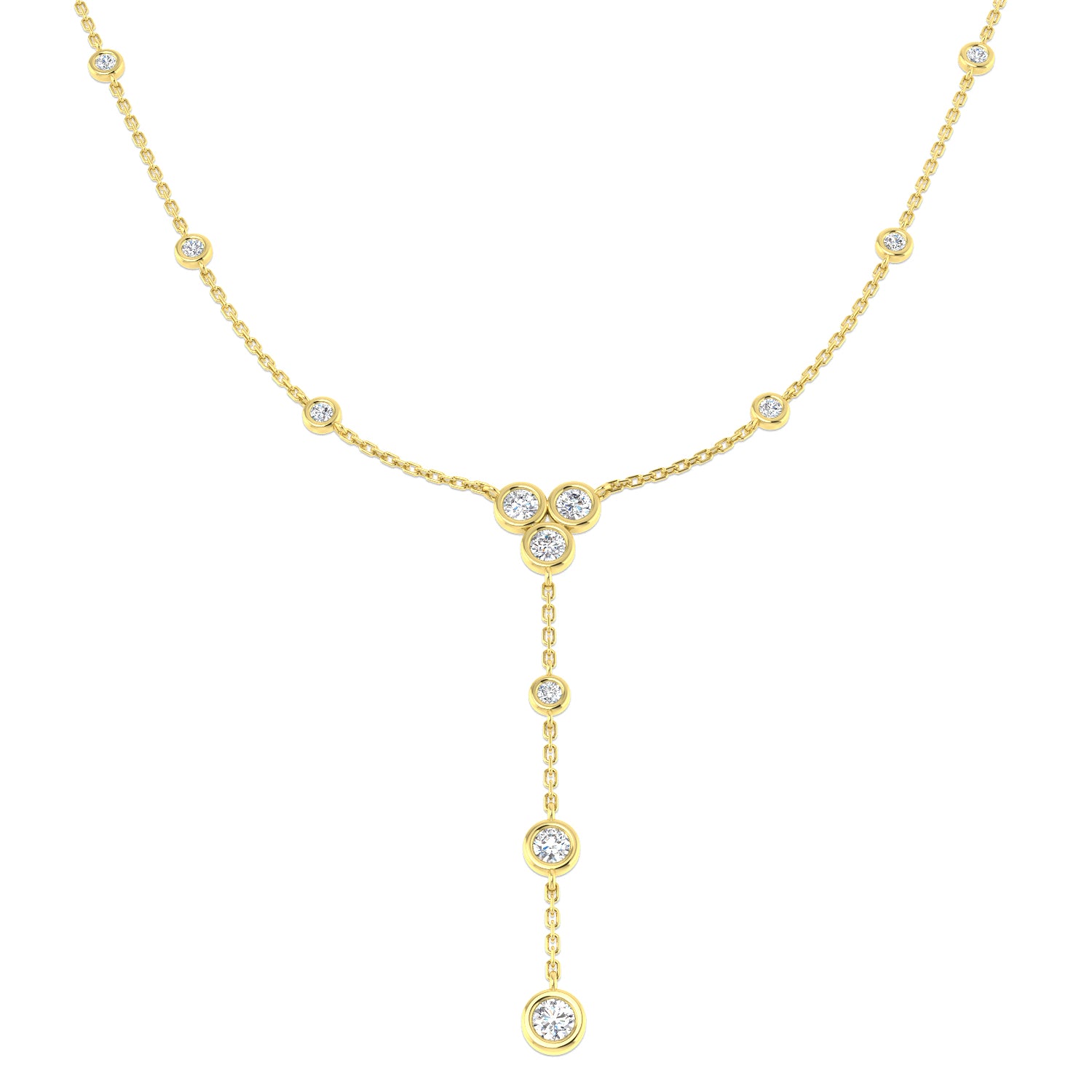 Anton Diamond Drop Necklace 1.25ct Gold Platinum