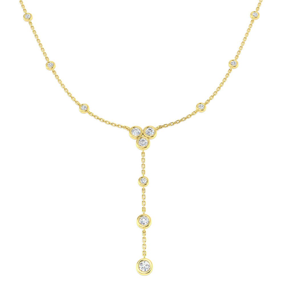 Anton Diamond Drop Necklace 1.25ct Gold Platinum