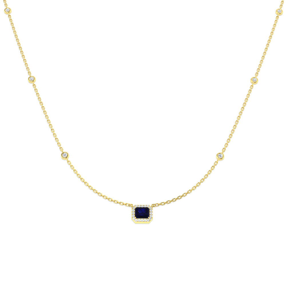 Avian Blue Sapphire Necklace 0.75ct to 1.25ct Gold Platinum