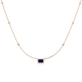 Antre Blue Sapphire Necklace 0.75ct to 1ct Gold Platinum
