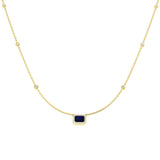 Antre Blue Sapphire Necklace 0.75ct to 1ct Gold Platinum