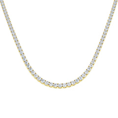 22 Carat D-E/VS Lab Grown Diamond Tennis Necklace 9k Yellow Gold Ready To Ship