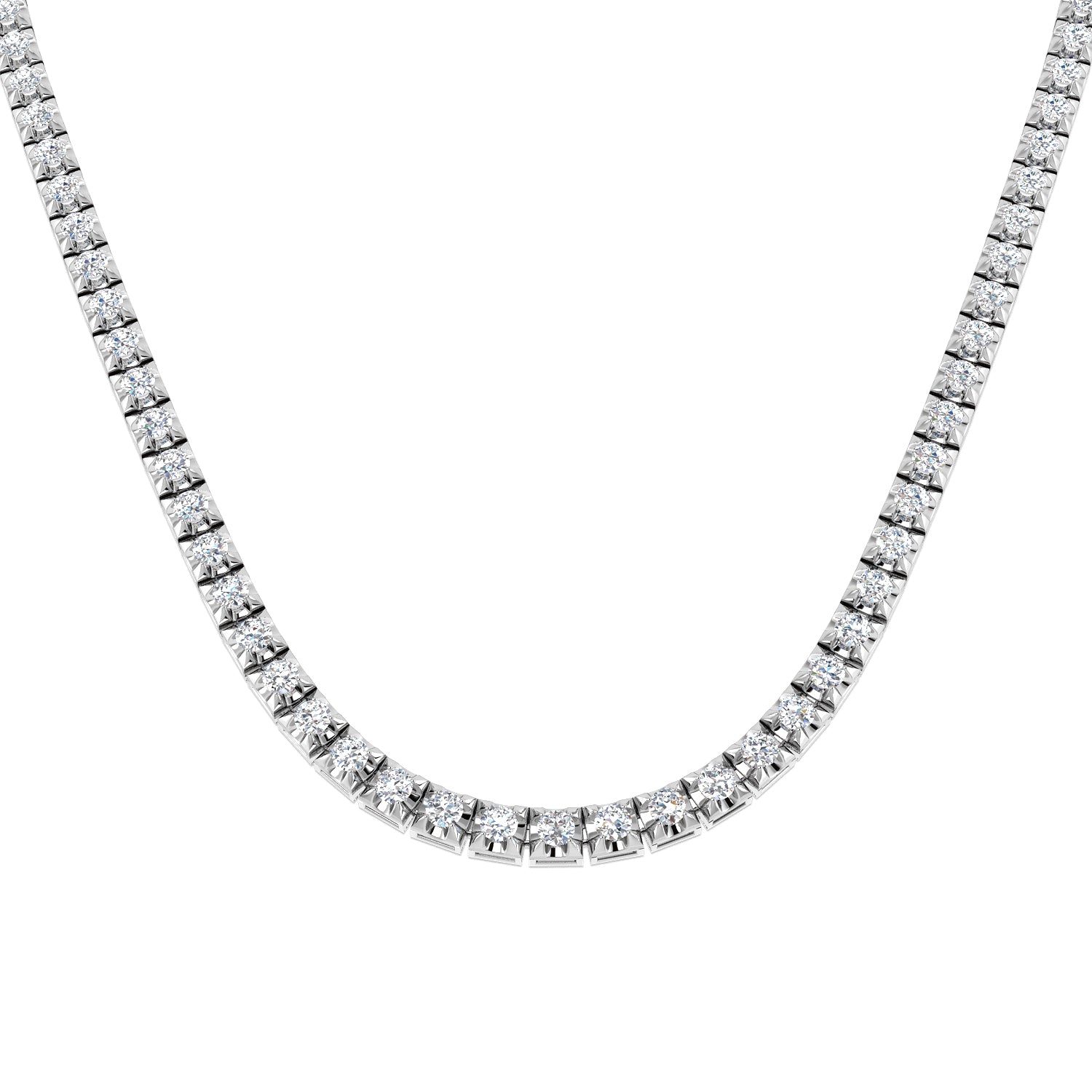 Atoll Diamond Tennis Necklace 2ct to 21ct Gold Platinum