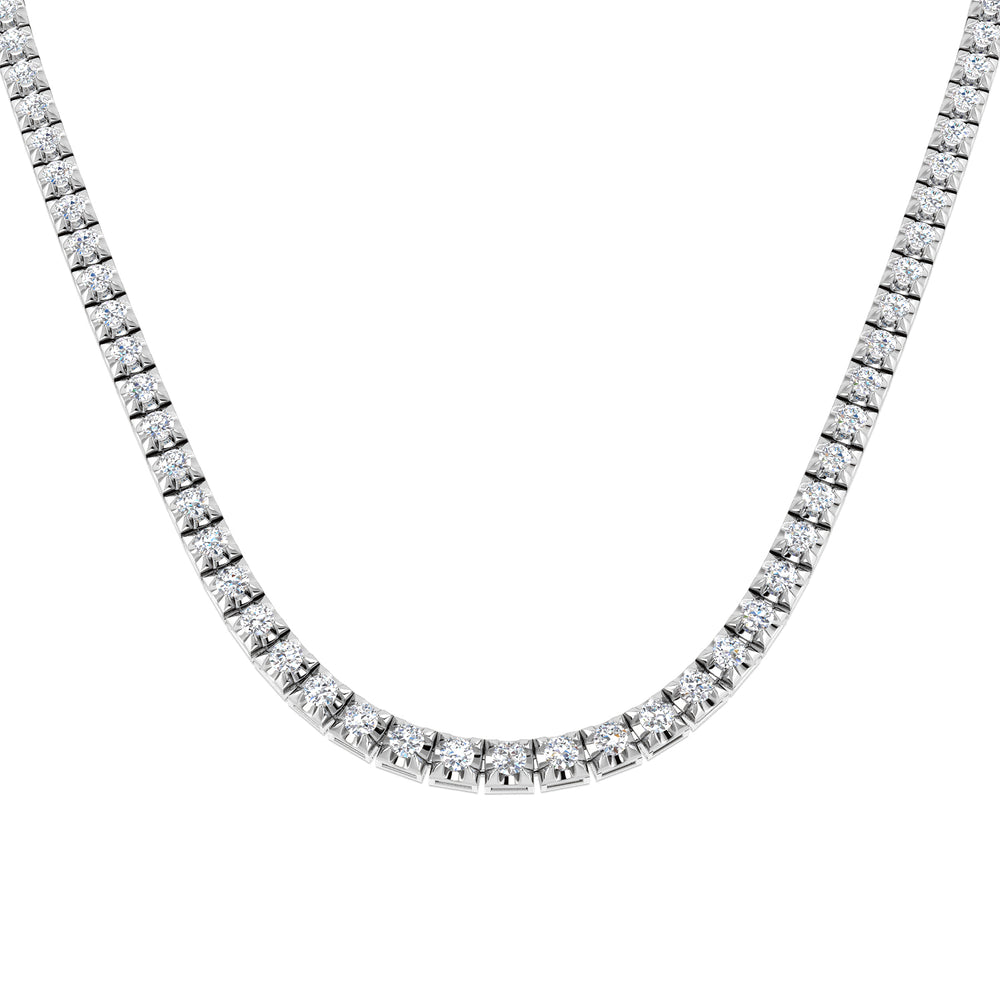 Atoll Diamond Tennis Necklace 2ct to 21ct Gold Platinum